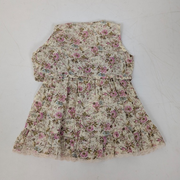 Free With Purchase - 2T 70's Floral Dress and Vest Set Ruching Gathered Ruffles - Picture 9 of 9